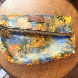 Patricia Nash Valerie Wristlet Clutch Bag Multicolor Wildflower Leather Foldover